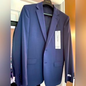 NWT Blue Calvin Klein Skinny Fit Milo Infinite Stretch suite Separate, Coat